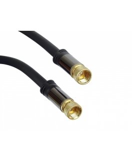 PREMIUMCORD kabelis, palydovinė antena F kištukas - F kištukas (135 dB) 4x ekranuotas 5m