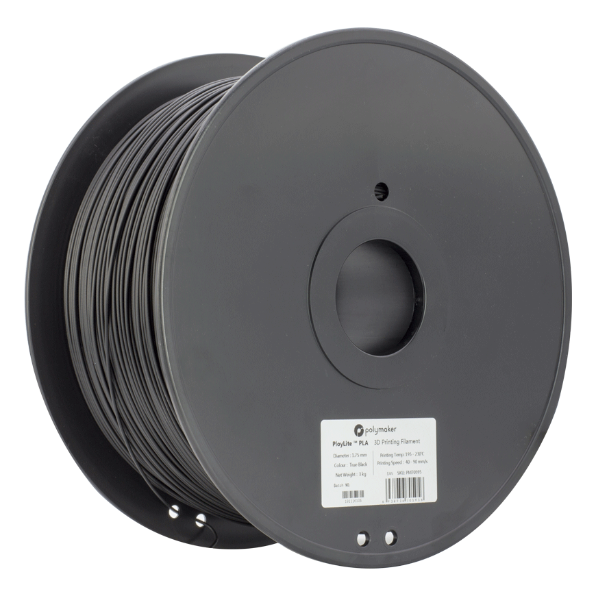 Polymaker PolyLite PLA - 3kg - 1,75mm - Musta