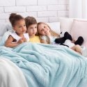 AmeliaHome Pledas SHLEEPY, 220x240 cm, spalva: žydra/balta AmeliaHome Pledas SHLEEPY, 220x240 cm, spalva: žydra/balta