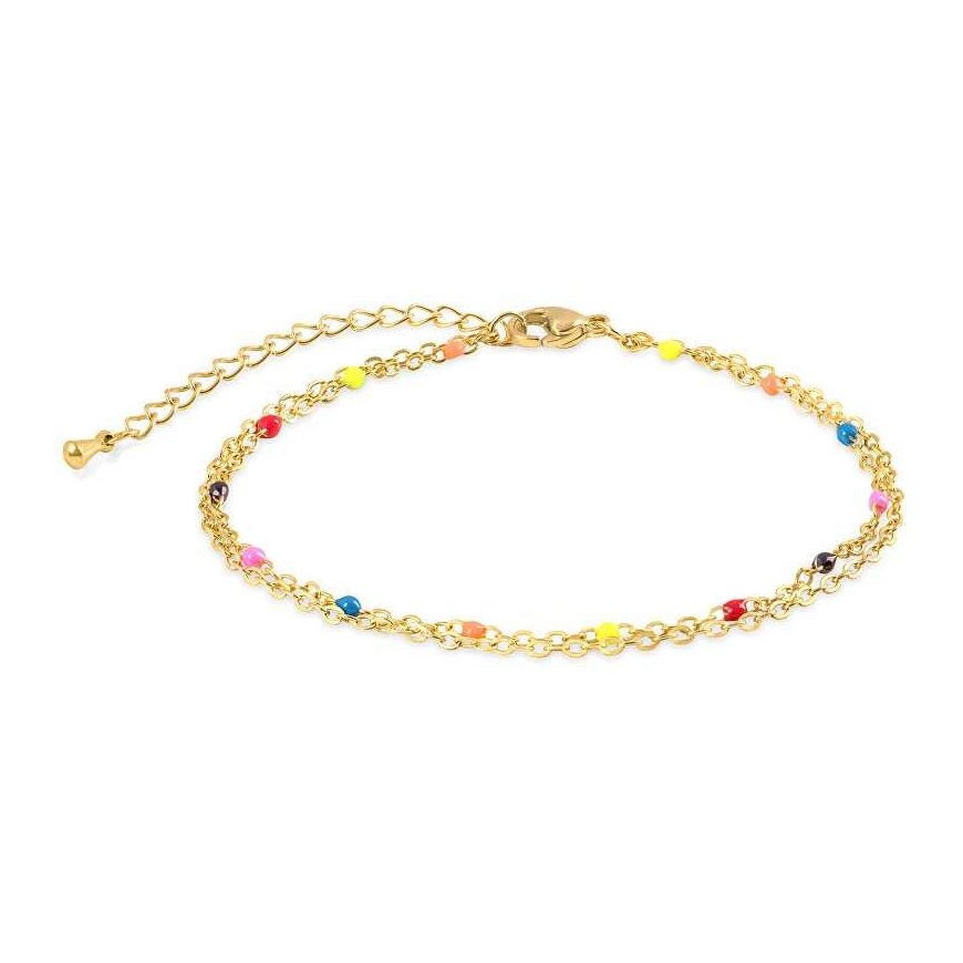Troli Gold-plated double bracelet with enamel beads