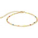 Troli Gold-plated double bracelet with enamel beads Troli Gold-plated double bracelet with enamel beads