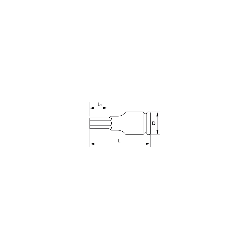 1/2 inch square impact socket with 8 mm hex head, KOKEN [14012M-60 8] – 2