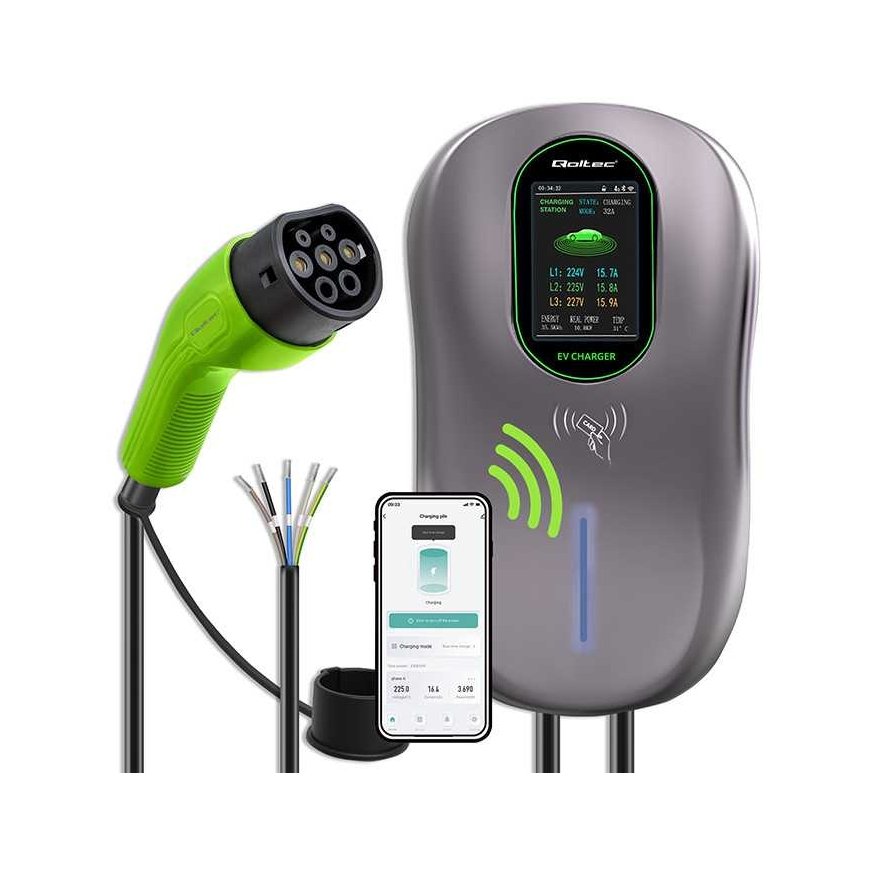 Qoltec EV charging station 2in1 Type2