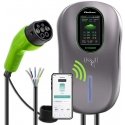 Qoltec EV įkrovimo stotelė 2in1 Type2 | 22kW | WiFi | TUYA | LCD | RFID |3 fazės | Wallbox | 5 m