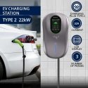 Qoltec EV įkrovimo stotelė 2in1 Type2 | 22kW | WiFi | TUYA | LCD | RFID |3 fazės | Wallbox | 5 m