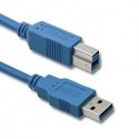 Qoltec 52308 USB kabelis USB 3.2 Gen 1 (3.1 Gen 1) 1 m USB A USB B Mėlyna