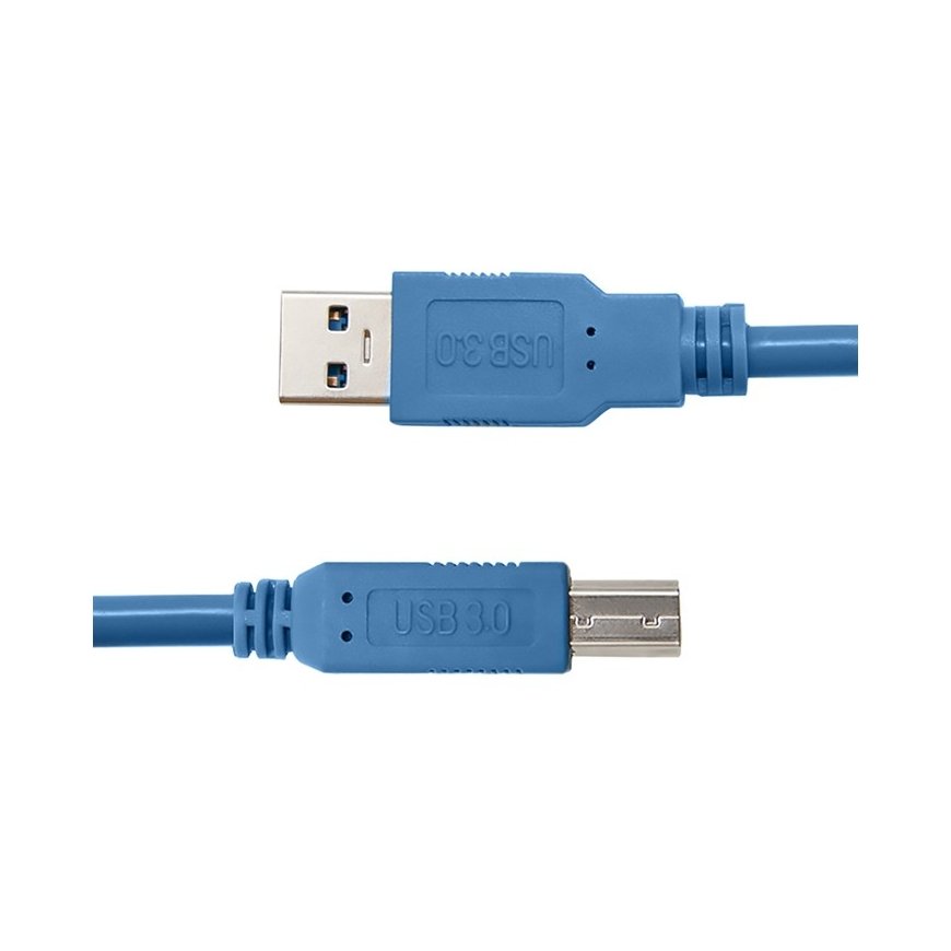 Qoltec 52308 USB-kaapeli USB 3.2 Gen 1 (3.1 Gen 1) 1 m USB A USB B Sininen – 2