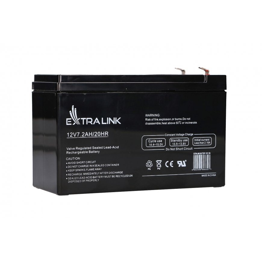 Extralink AGM 12V 7.2Ah - Batterie - 7.200 mAh Noslēgts svina skābju (VRLA) 7,2 ampērstunda