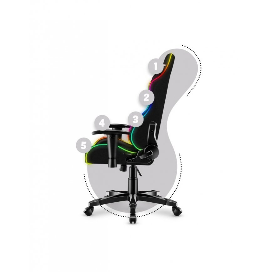 Huzaro Ranger 6.0 RGB Yleispelituoli Lastenistuin (kaukalo) musta – 4