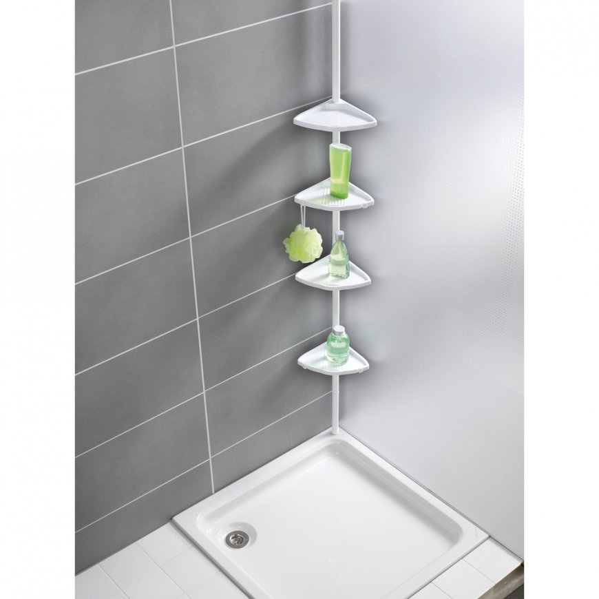 WENKO Compact настенная полка для ванной комнаты Алюминий, Пластик – 3