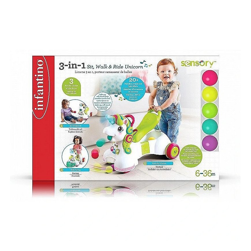 Ride-on, Pushe r 3in1 - Unicorn
