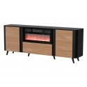 Cama Volare chest of drawers 200 x 39 x 75 cm black/walnut + fireplace Cama Volare chest of drawers 200 x 39 x 75 cm black/walnut + fireplace