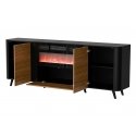 Cama Volare chest of drawers 200 x 39 x 75 cm black/walnut + fireplace Cama Volare chest of drawers 200 x 39 x 75 cm black/walnut + fireplace