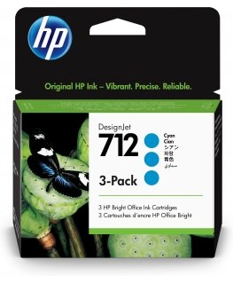 HP Струйные картриджи DesignJet 712, 29 мл, голубые, 3 шт. в упаковке