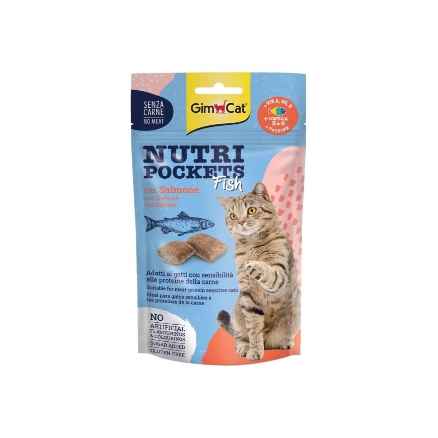 Cat treats : Gimborn Nutri Pockets with Fish and Salmon 60g.
