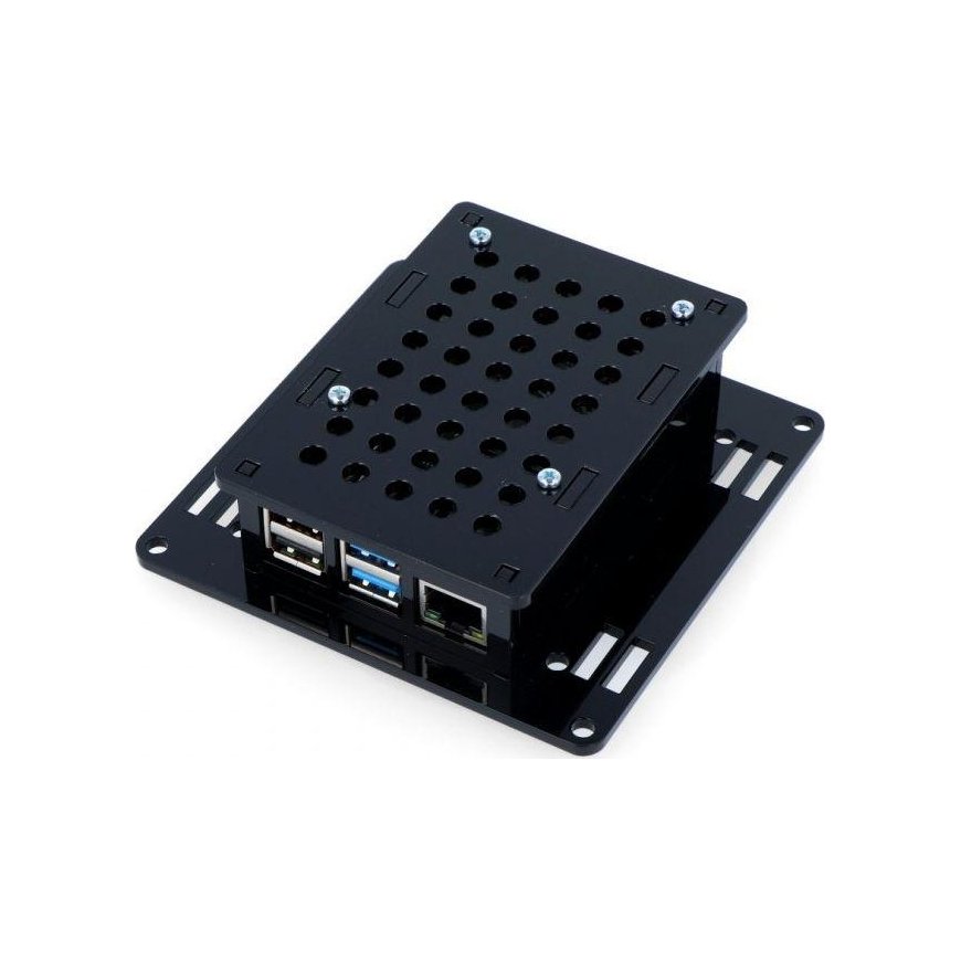 Gravlaser Case for Raspberry Pi 4B VESA v2 monitor mount - black