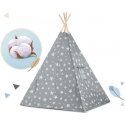 Children's tent with Nukido light - gray with stars