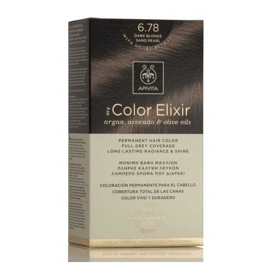 Permanent hair dye Apivita MY COLOR ELIXIR, 6.78 Dark Blonde Pearly Sand