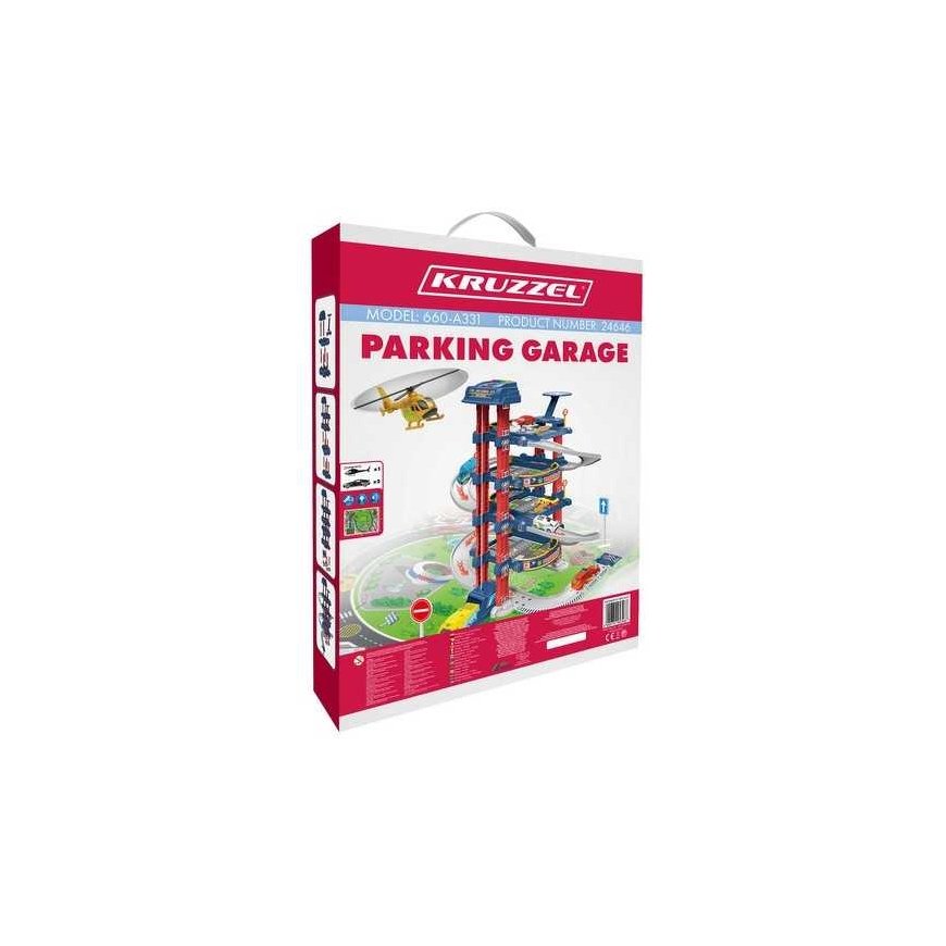 Kruzzel 4-Storey Garage with Interactive Elevator and Light and Sound Effects – 4
