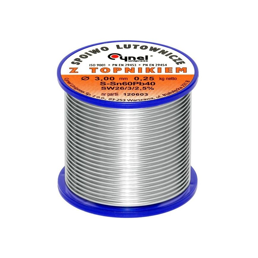 Lydmetalis su fliusu CYNEL LC60-SW26 3.00mm 250g