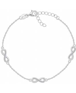 Brilio Silver Stylish silver bracelet with zircons Infinity BRC179W