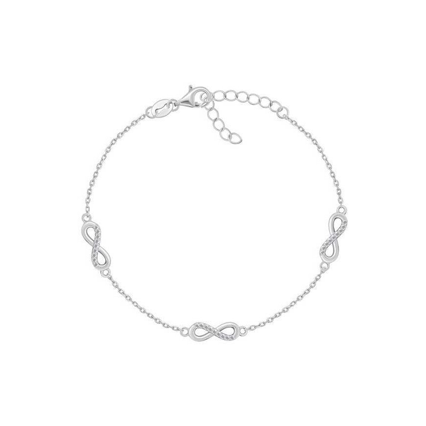 Brilio Silver Stylish silver bracelet with zircons Infinity BRC179W