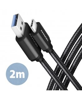 Axagon BUCM3-AM20AB USB кабель USB 3.2 Gen 1 (3.1 Gen 1) 2 m USB C USB A Черный