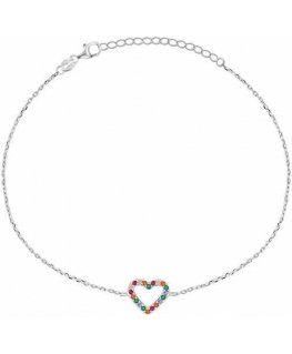 Brilio Silver Charming silver heart bracelet BRC39WRBW