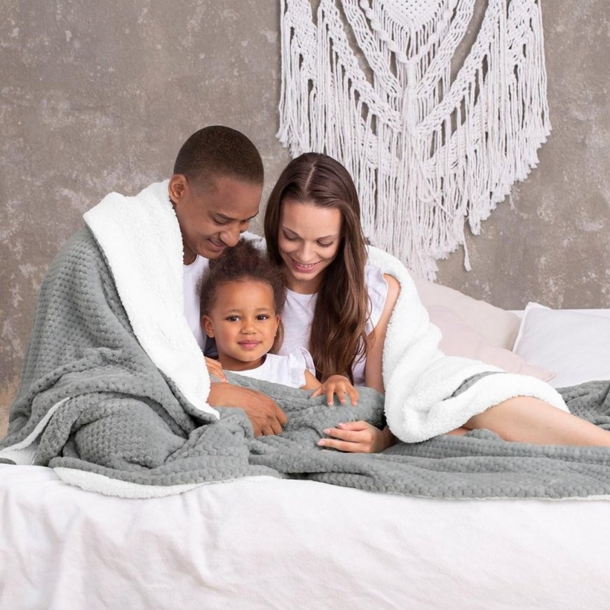 AmeliaHome Blanket SHLEEPY, 220x240 cm, color: grey/white – 3