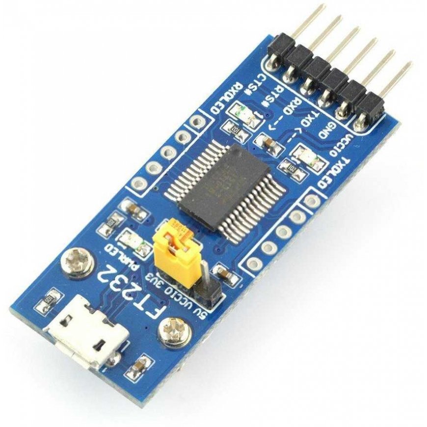USB-UART-muunnin FTDI FT232RL, microUSB-portti, Waveshare 11324
