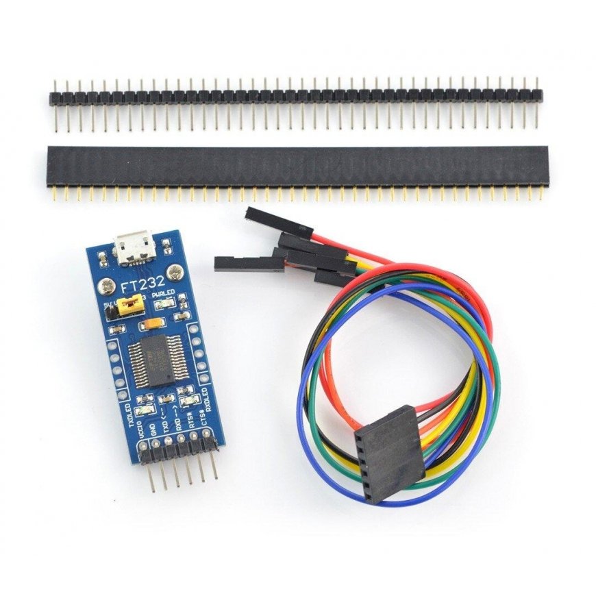 USB-UART-muunnin FTDI FT232RL, microUSB-portti, Waveshare 11324 – 4