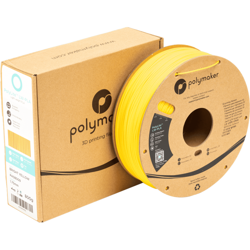 Polymaker PolyLite LW-PLA - 0.8kg - 1.75mm - Bright Green – 4