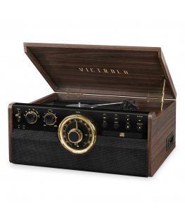 Victrola VTA-270B-ESP Garso grotuvas su diržine pavara Ruda