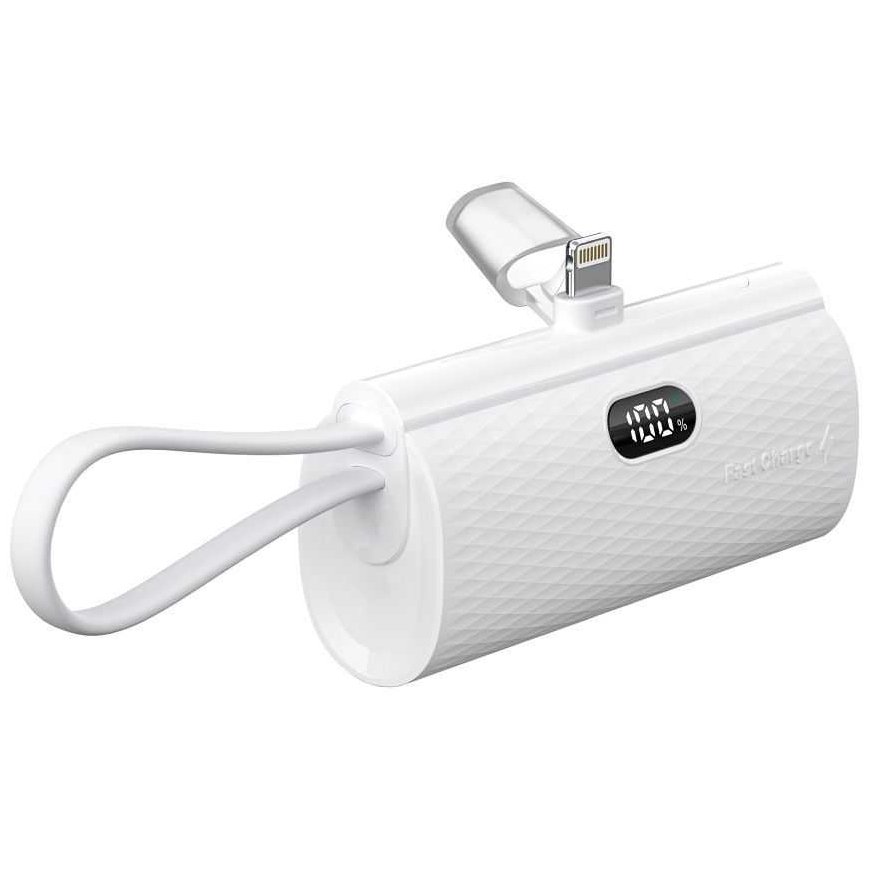 FORCELL F-ENERGY power plug F5K3 power bank with built-in Lightning PD connector 20W 5000 mAh white – 3