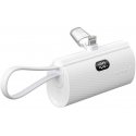 FORCELL F-ENERGY virtapistoke F5K3 virtapankki sisäänrakennetulla Lightning PD -liittimellä 20W 5000 mAh valkoinen