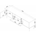 Cama RTV cabinet EF + fireplace black TRESSE 180x40x54.5 matte green