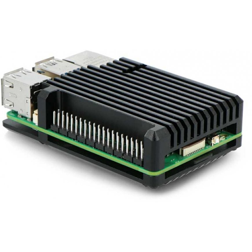 justPi kotelo Raspberry Pi 5:lle - alumiini - musta – 3