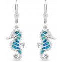 Brilio Silver Silver dangle earrings Seahorse with blue opals EA1128WB Brilio Silver Silver dangle earrings Seahorse with blue opals EA1128WB