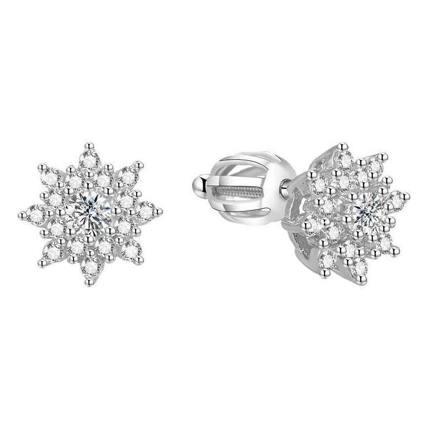 Beneto Silver shiny earrings AGUP1442S