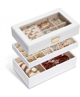 Troli Three-Tier White Jewelry Organizer