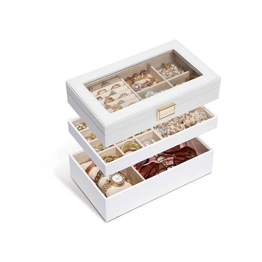 Troli Three-Tier White Jewelry Organizer