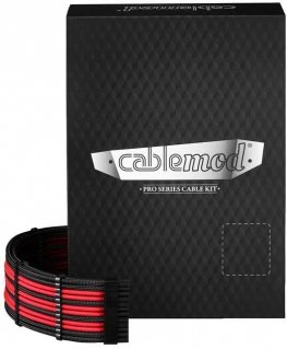 CableMod C-Series Pro ModMesh Sleeved 12V-2x6 12VHPWR Dual StealthSense Cable Kit for Corsair RMi, RMx (Black Label) - black/red