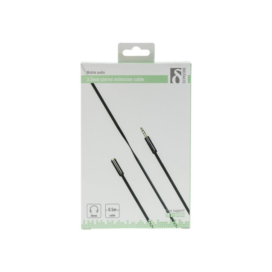 Deltaco AUD-150 audiokaabel 0,5 m 3.5mm Must – 2