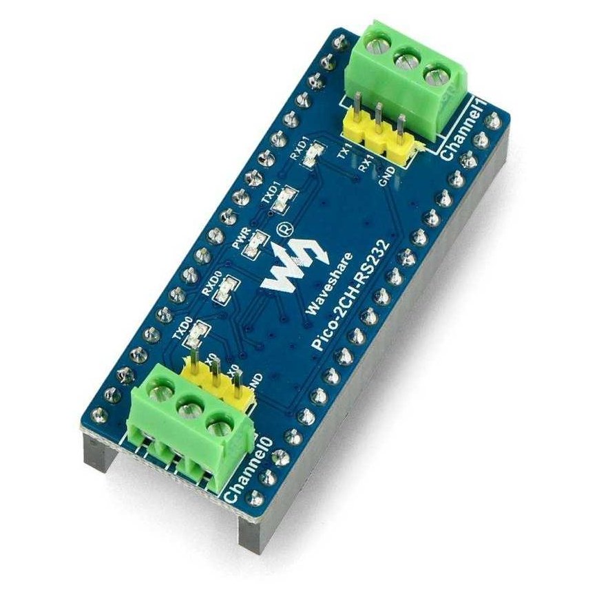 2-channel RS232 SP3232EEN receiver module for Raspberry Pi Pico, UART, RS232, Waveshare 19979
