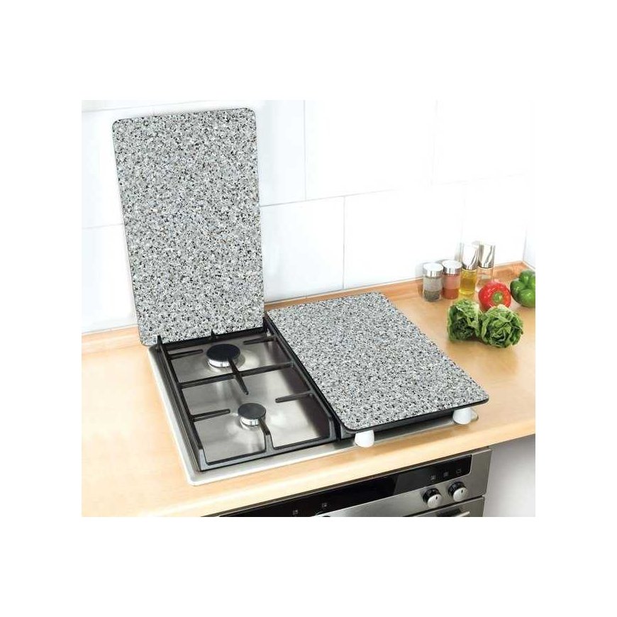 GRANIT glass protective plates for stoves - 2 pieces, WENKO – 3