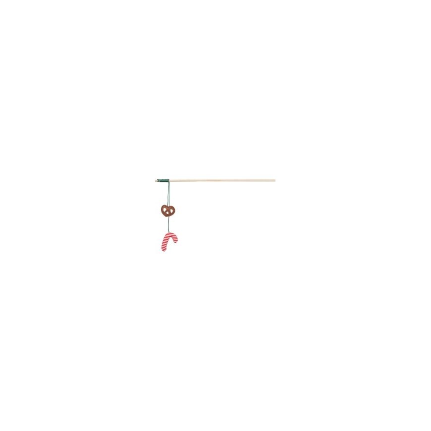 Christmas cat toy - Trixie Xmas playing rod candy cane, wood, 48