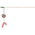 Christmas cat toy - Trixie Xmas playing rod candy cane, wood, 48