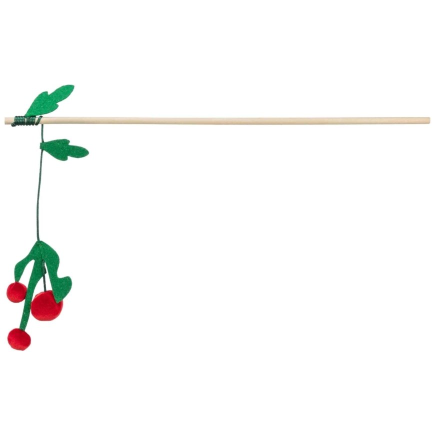 Christmas cat toy - Trixie Xmas playing rod mistletoe, wood, 48