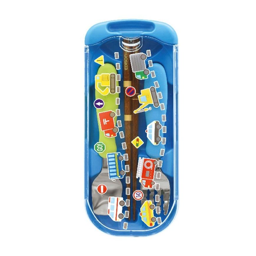 Cutlery EDISONmama "Working Cars", from 18 months with case, KJ3061 – 4