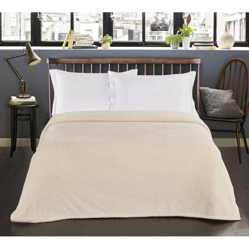 DecoKing Blanket HENRY cream embossed jacquard style modern 170x210 – 5